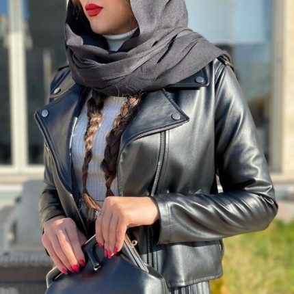 کت چرم خوش استایل آستر کشی مزونی مناسب فصل سرد .